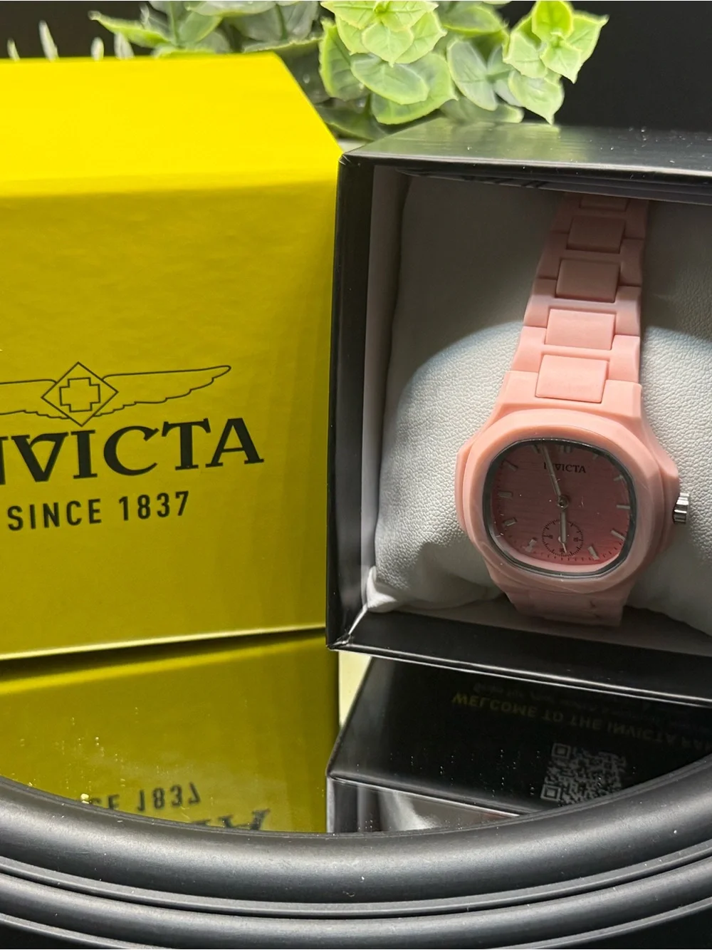 Invicta Women's Pink Resin Watch with Matching Pink Dial